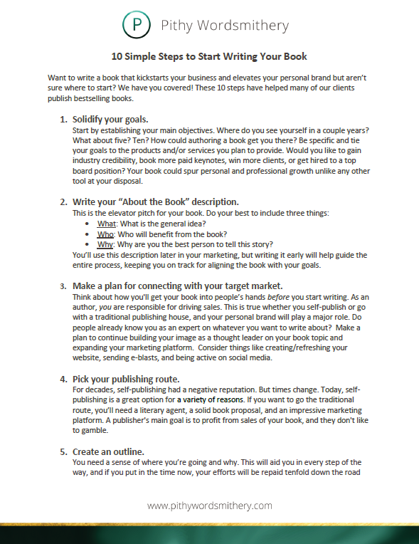 10 Simple Steps to Start Writing Your Book