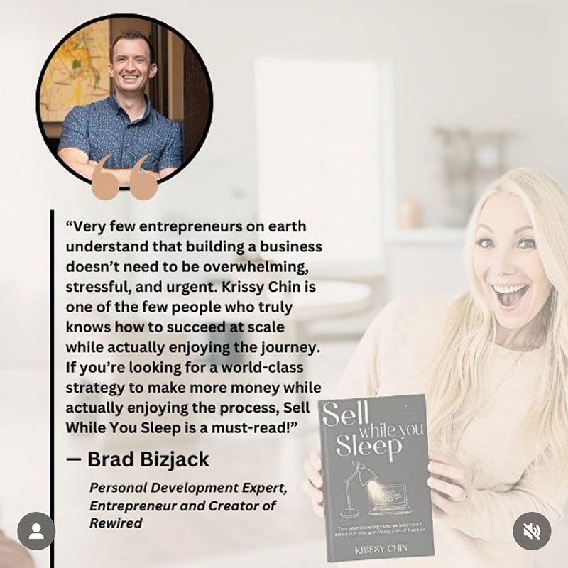 Brad Bizjack testimonial for the book Sell while you Sleep